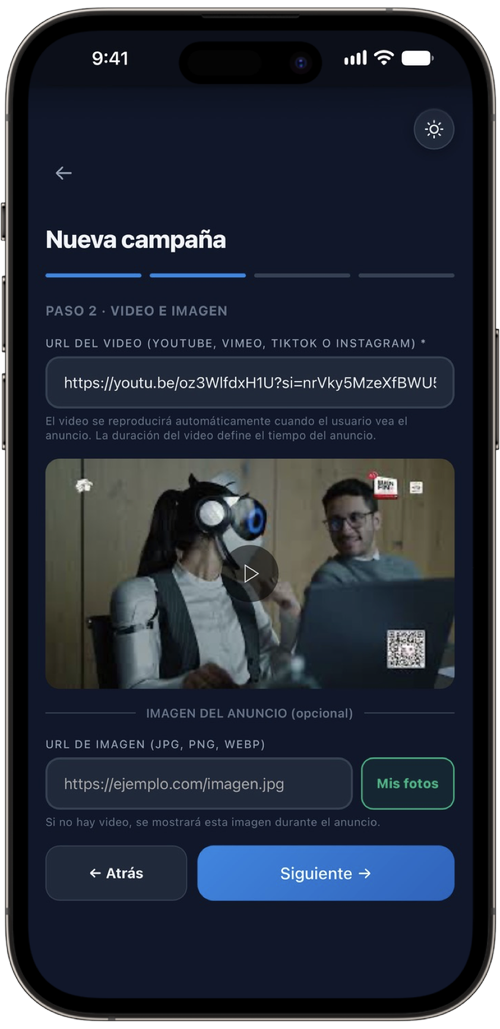 Nueva campaña, paso 2: video e imagen